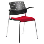 Stacking chair with cushion and armrest
