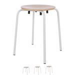 Standard gymnastics stool with wooden seat, � 35 cm, frame color white