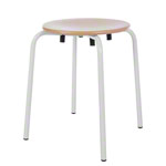 Standard gymnastics stool with wooden seat,  35 cm, frame color white