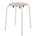 Standard gymnastics stool with wooden seat,  35 cm, frame color white
