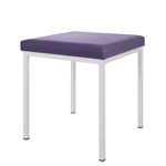 Stool with cushion, L x W 40 x 40 cm, frame color white