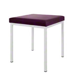 Stool with cushion, L x W 40 x 40 cm, frame color white