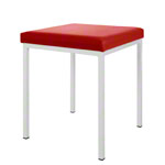 Stool with cushion, L x W 40 x 40 cm, frame color white