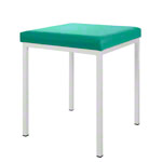 Stool with cushion, L x W 40 x 40 cm, frame color white