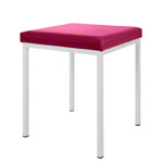 Stool with cushion, L x W 40 x 40 cm, frame color white