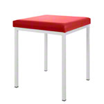 Stool with cushion, L x W 40 x 40 cm, frame color white