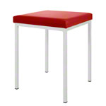 Stool with cushion, L x W 40 x 40 cm, frame color white