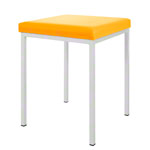 Stool with cushion, L x W 40 x 40 cm, frame color white