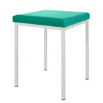 Stool with cushion, L x W 40 x 40 cm, frame color white