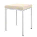 Stool with cushion, L x W 40 x 40 cm, frame color white