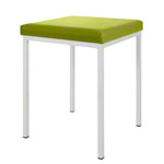 Stool with cushion, L x W 40 x 40 cm, frame color white