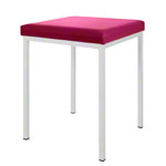 Stool with cushion, L x W 40 x 40 cm, frame color white