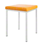 Stool with cushion, L x W 40 x 40 cm, frame color white