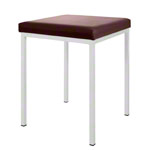 Stool with cushion, L x W 40 x 40 cm, frame color white