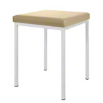 Stool with cushion, L x W 40 x 40 cm, frame color white