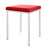 Stool with cushion, L x W 40 x 40 cm, frame color white