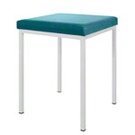 Stool with cushion, L x W 40 x 40 cm, frame color white