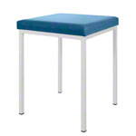 Stool with cushion, L x W 40 x 40 cm, frame color white