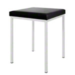 Stool with cushion, L x W 40 x 40 cm, frame color white