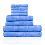 Towel set 8 pcs., 4 pieces 30x30 cm  2 pieces 140x70 cm and 2 pieces 100x50 cm