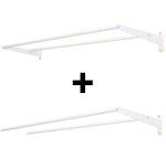 Wall bracket with 2 braces incl. extension module, 50x350 cm