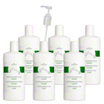 cosiMed massage set 6 x natural massage lotion classic 1 l, incl. dosing pump