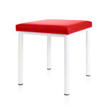 stool robusta with cushion, L x B 40 x 40 cm, frame color white