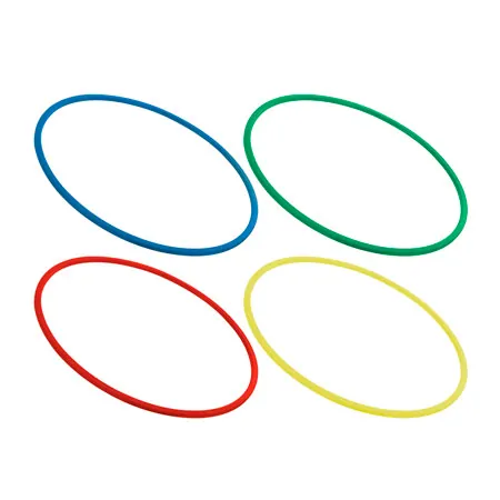  gymnastics hoops plastic, set of 4,  60 cm, 1x each blue, green, red, yellow
