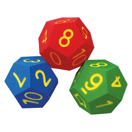 VOLLEY foam learning cube, with numbers, 12 faces