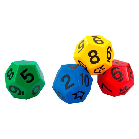 VOLLEY foam learning cube with elephant skin, 12 faces, with numbers