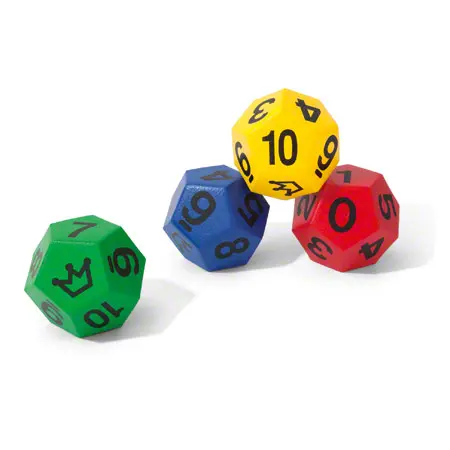 VOLLEY foam learning cube with elephant skin, 12 faces, with numbers