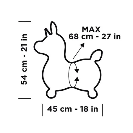 GYMNIC bouncing animal unicorn Rody Magical Unicorn with roll tub