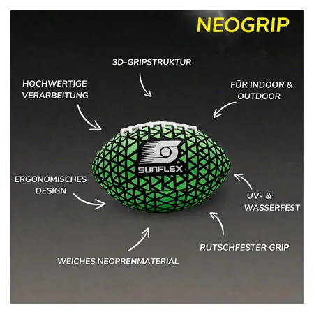 SUNFLEX&nbsp;American Football NeoGrip, Neongreen, mini