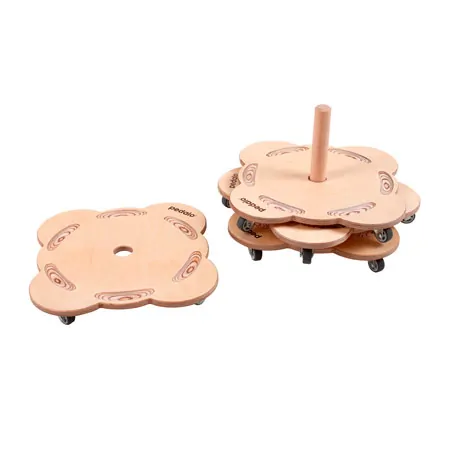 Rolling slide set, 5 pieces, 4 rolling boards and 1 stacking device