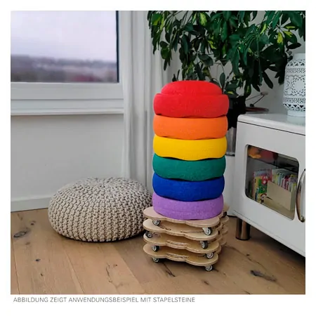 Rolling slide set, 5 pieces, 4 rolling boards and 1 stacking device