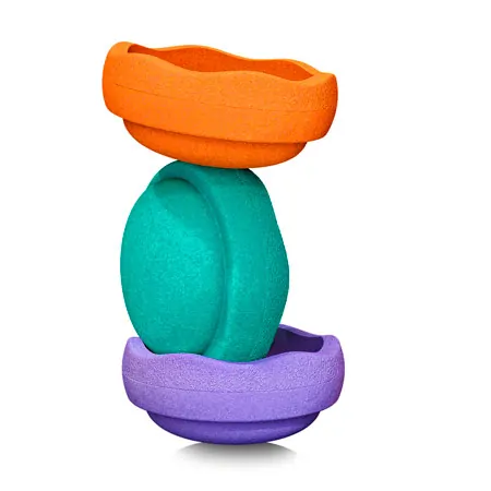 Stapelstein set classic secondary, 3 stacking stones, 1x purple, 1x green, 1x orange