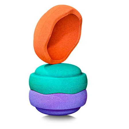 Stapelstein set classic secondary, 3 stacking stones, 1x purple, 1x green, 1x orange