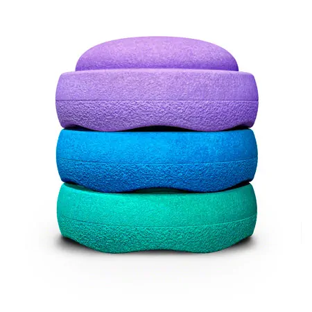 Stapelstein set original cool classic, 3 stacking stones, 1x purple, 1x green, 1x blue