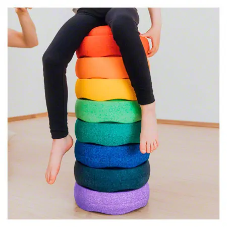 Stapelstein RAINBOW Set classic, 8 stacking stones, classic + add on