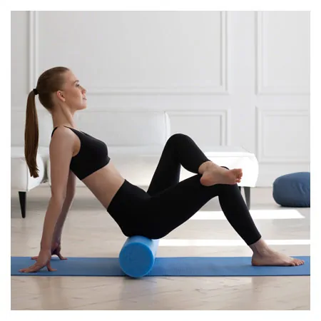 Yoga roller,  15 cm x 90 cm, blue