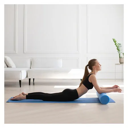 Yoga roller,  15 cm x 90 cm, blue