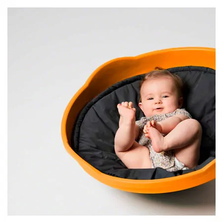 Gonge play top set, 2 pcs mini top, orange + cushion
