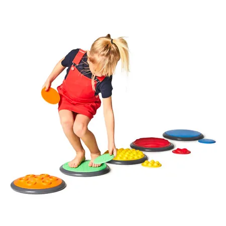 Tactile discs-set 1: 5x large  27 cm + 5x small  11 cm