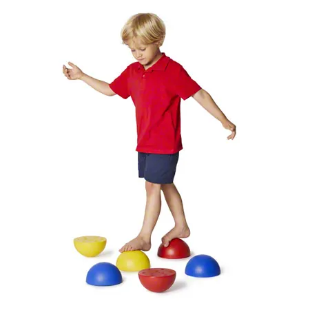 Balancing plastic hemispheres, 6.pcs.