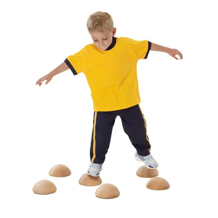 Balancing hemisphere made of solid wood, naturalised, one piece