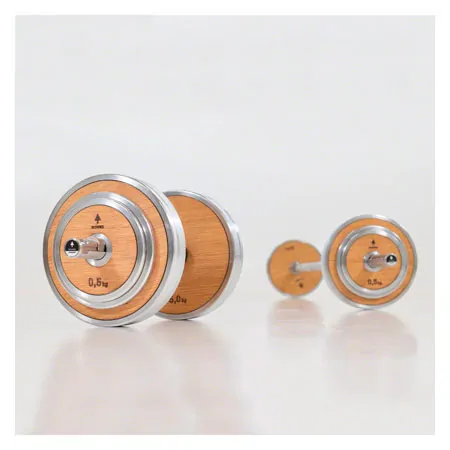 NOHrD WeightPlate Tower 2x dumbbells, 1x barbell 20x weight plates, oak