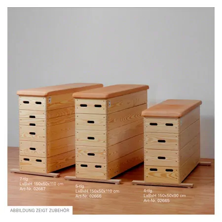Vaulting box, LxWxH 150x50x90 cm, 4-piece