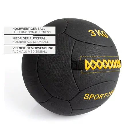 Sport-Tec Wall Ball Robusta, 35 cm, 3 kg, yellow