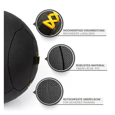 Sport-Tec Wall Ball Robusta, 35 cm, 3 kg, yellow