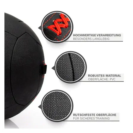 Sport-Tec Wall Ball Robusta, 35 cm, 6 kg, red